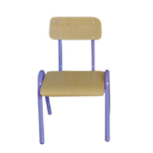 Kindergarden plywood chair with metal leg